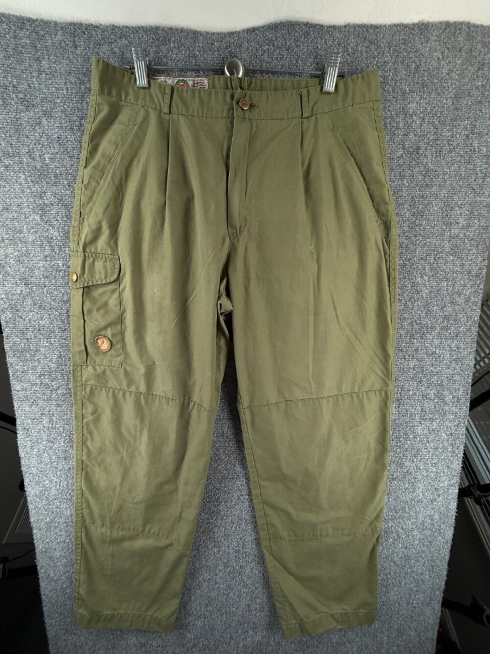 VTG Fjallraven Original Greenland Pants 52 Hiking Men Green Cargo ACTL 36X29.5